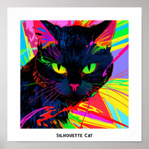 Farbige abstrakte Pop Silhouette Poster