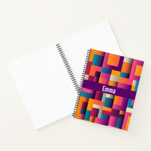 Farbige Abstrakte Quadrate und Formen Notizbuch