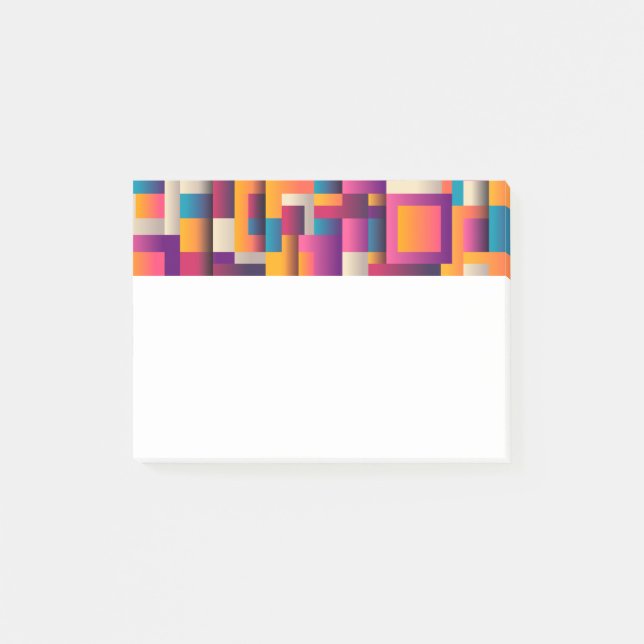 Farbige Abstrakte Quadrate und Formen Post-it Klebezettel (Vorderseite)