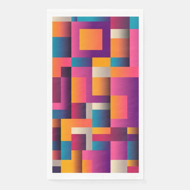 Farbige Abstrakte Quadrate und Formen Serviette (Vorderseite)
