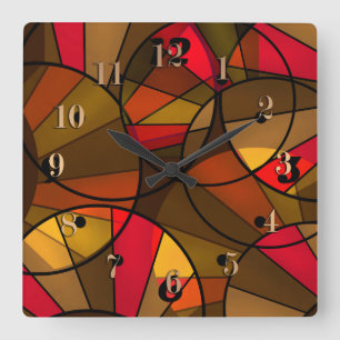 Farbige, abstrakte Quadratwanduhr Quadratische Wanduhr