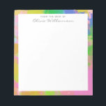 Farbige Abstrakte Regenbogenmalerei Personalisiert Notizblock<br><div class="desc">Spaß und fröhliches abstraktes Gemälde in einem lebhaften und spielerischen Farbenregen, personalisiert mit Ihrem Namen.</div>