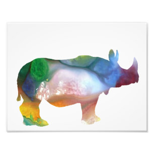 Farbige abstrakte Rhinozeros-Silhouette Fotodruck