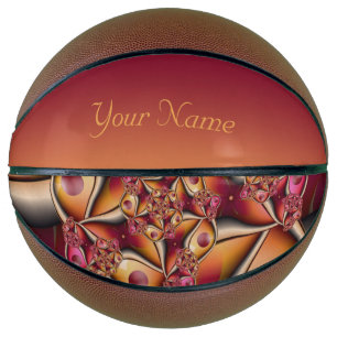 Farbige abstrakte rote orange Fantasy-Fraktal-Kuns Basketball