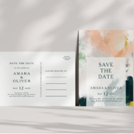 Farbige Abstrakte Save the Date Postkarte