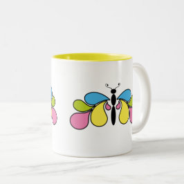 Farbige Abstrakte Schmetterlingskaffee-Tasse Zweifarbige Tasse
