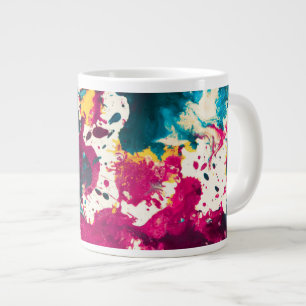 Farbige Abstrakte Spritzer Paint Aquamarin und Mag Jumbo-Tasse