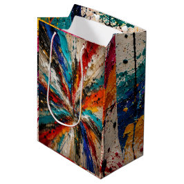 Farbige abstrakte Spritzkunst Mittlere Geschenktüte