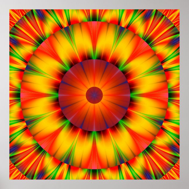 Farbige Abstrakte Sternexplosion Kunstwerk Poster (Vorne)