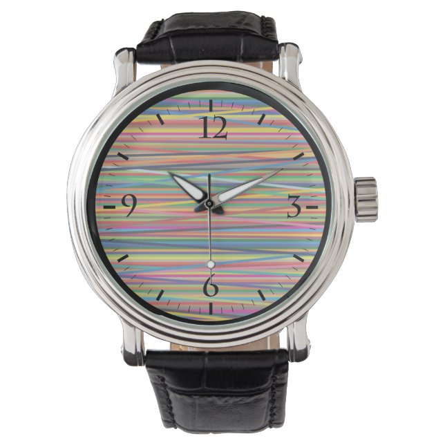 Farbige abstrakte Streifen Armbanduhr (Vorderseite)