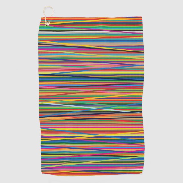 Farbige abstrakte Streifen gestalten ausgewachsene Golfhandtuch (Vorderseite)