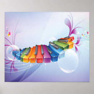Farbige Abstrakte Tastatur Poster