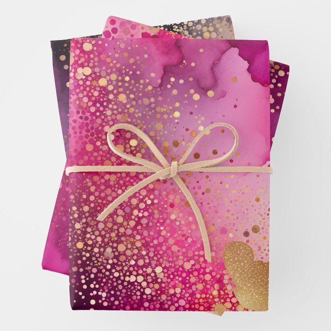 Farbige Abstrakte Tinte Art Wrapping Paper Sheets Geschenkpapier Set (Von Creator hochgeladen)