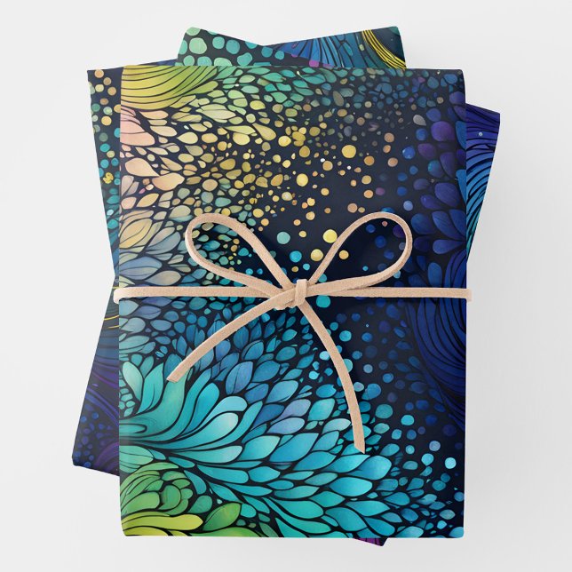 Farbige Abstrakte Tinte Art Wrapping Paper Sheets Geschenkpapier Set (Von Creator hochgeladen)