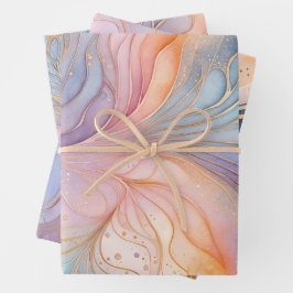 Farbige Abstrakte Tinte Art Wrapping Paper Sheets Geschenkpapier Set