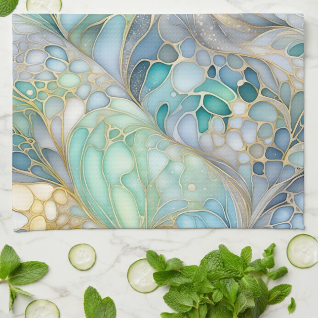 Farbige Abstrakte Tinte Kunst, Küche Handtuch (Von Creator hochgeladen)