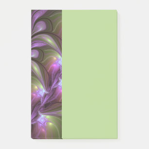 Farbige abstrakte violette lila Khaki-Fraktalkunst Post-it Klebezettel
