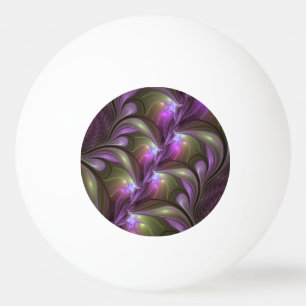 Farbige abstrakte violette lila Khaki-Fraktalkunst Tischtennisball
