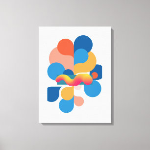 Farbige abstrakte Wandkunst, moderne geometrische  Leinwanddruck