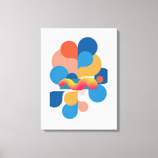Farbige abstrakte Wandkunst, moderne geometrische Leinwanddruck