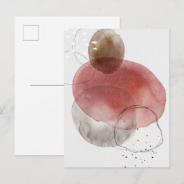 Farbige abstrakte Wasserfarbenkreise Designillustr Postkarte
