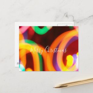 Farbige abstrakte Weihnachtslichter Frohe Weihnach Postkarte
