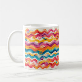 Farbige abstrakte Welle Kaffeetasse