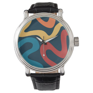 Farbige abstrakte Wellen Armbanduhr
