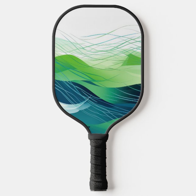 Farbige abstrakte Wellen Pickleball Schläger (Vorderseite)