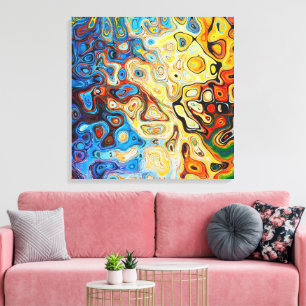 Farbige, Abstrakte Wirbel Leinwanddruck