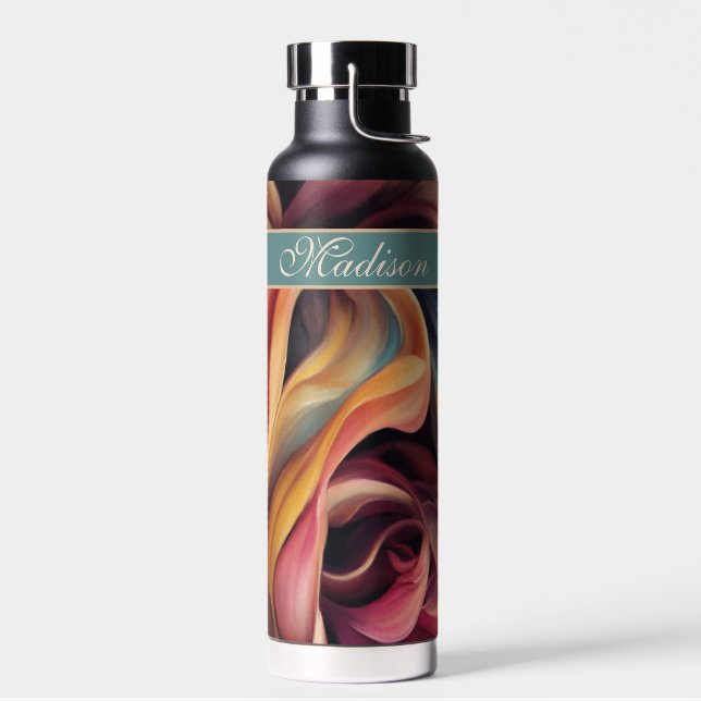 Farbige Abstrakte Wirbel mit Name Water Flasche (Links)