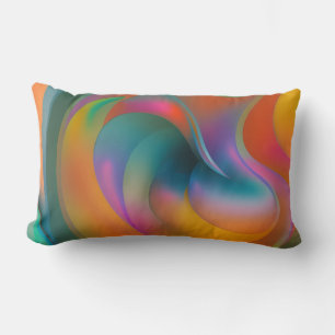 Farbige Abstrakte Wirbel Orange Blue Green Pink Lendenkissen
