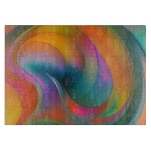 Farbige Abstrakte Wirbel Orange Blue Green Pink Schneidebrett