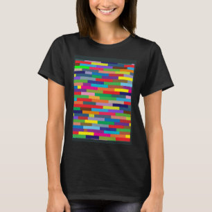Farbige, Abstrakte Ziegelsteine mit Mod T-Shirt