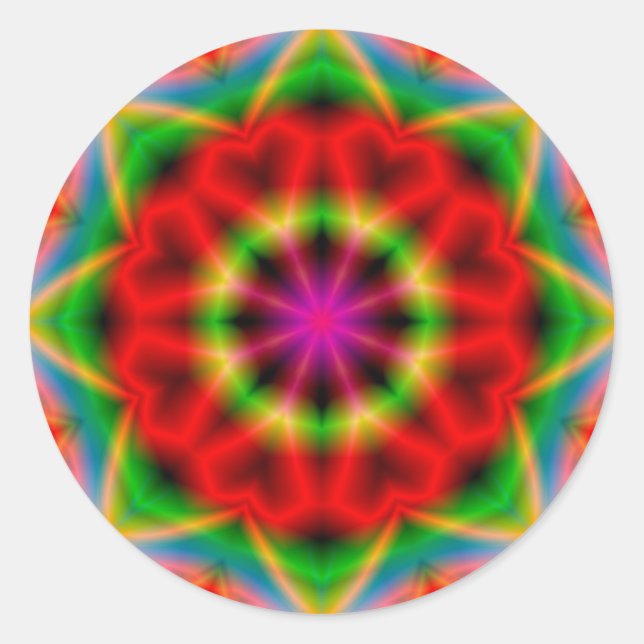 Farbige Abstraktion rund Aufkleber (Vorderseite)