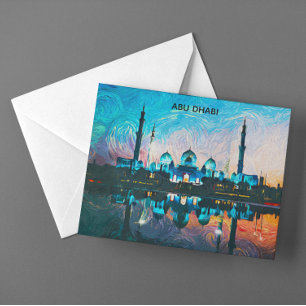 Farbige Abu Dhabi UAE Ölgemälde Postkarte