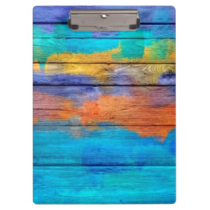 Farbige Acrylmalerei auf Holz #4 Klemmbrett