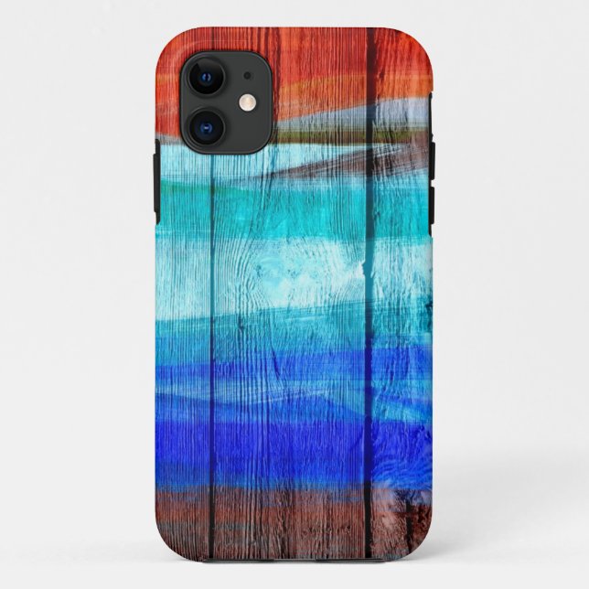 Farbige Acrylmalerei auf Holz #8 Case-Mate iPhone Hülle (Rückseite)