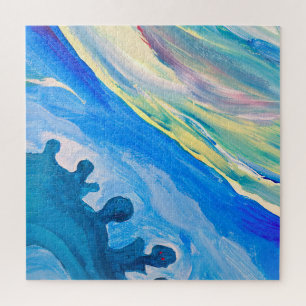 Farbige Acrylmalerei, texturierter Hintergrund.