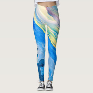 Farbige Acrylmalerei, texturierter Hintergrund. Leggings