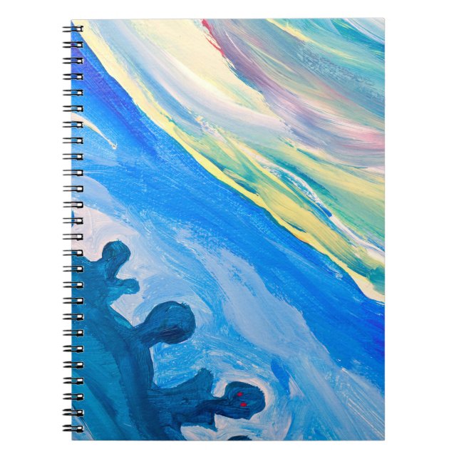 Farbige Acrylmalerei, texturierter Hintergrund. Notizblock (Vorderseite)