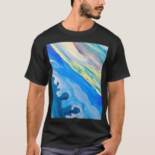 Farbige Acrylmalerei, texturierter Hintergrund. T-Shirt