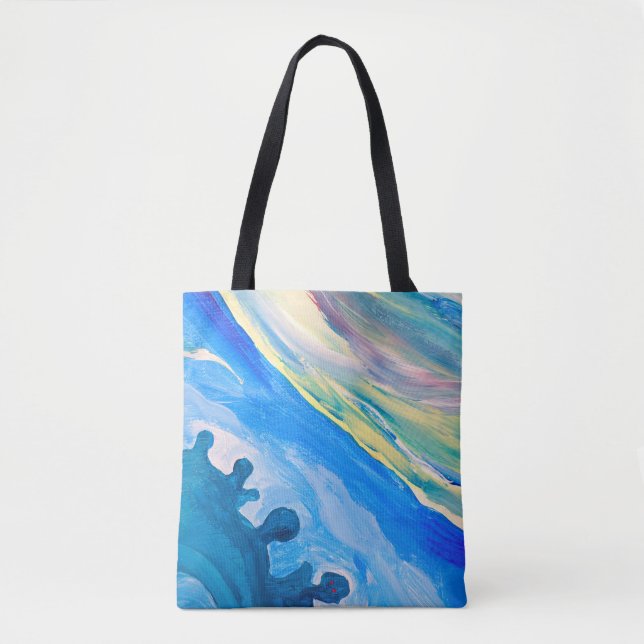 Farbige Acrylmalerei, texturierter Hintergrund. Tasche (Vorderseite)