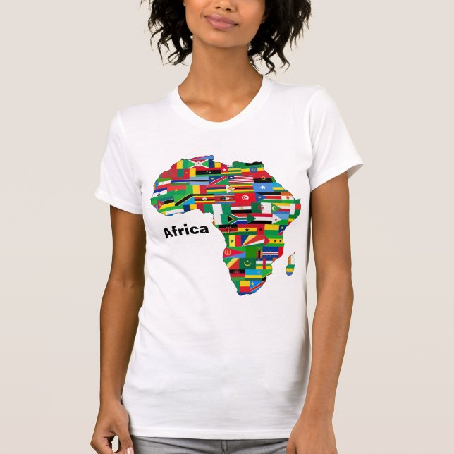 Farbige Afrika-Karte T-Shirt (Vorderseite)