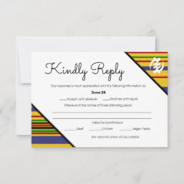 Farbige afrikanische AK01 Kente Streifen RSVP-Kart RSVP Karte