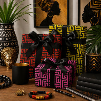 Farbige afrikanische Printwerbung Geschenkpapier Set