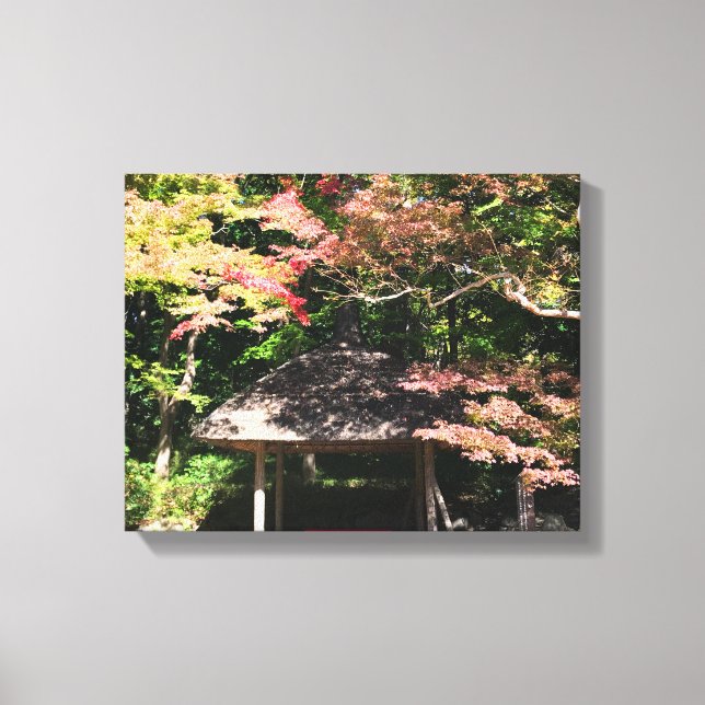 Farbige Ahornbäume und Erholung Leinwanddruck (Vorderseite)