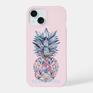 Farbige Ananas Rosa iPhone 15 Hülle