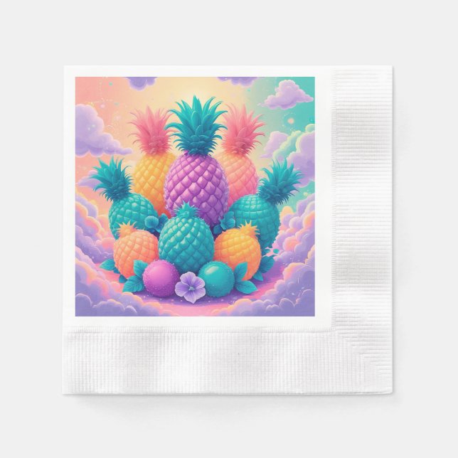 Farbige Ananas Serviette (Vorderseite)