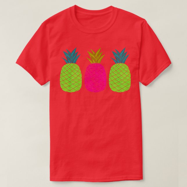 farbige Ananas T-Shirt (Design vorne)